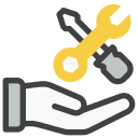 Hand with tools icon